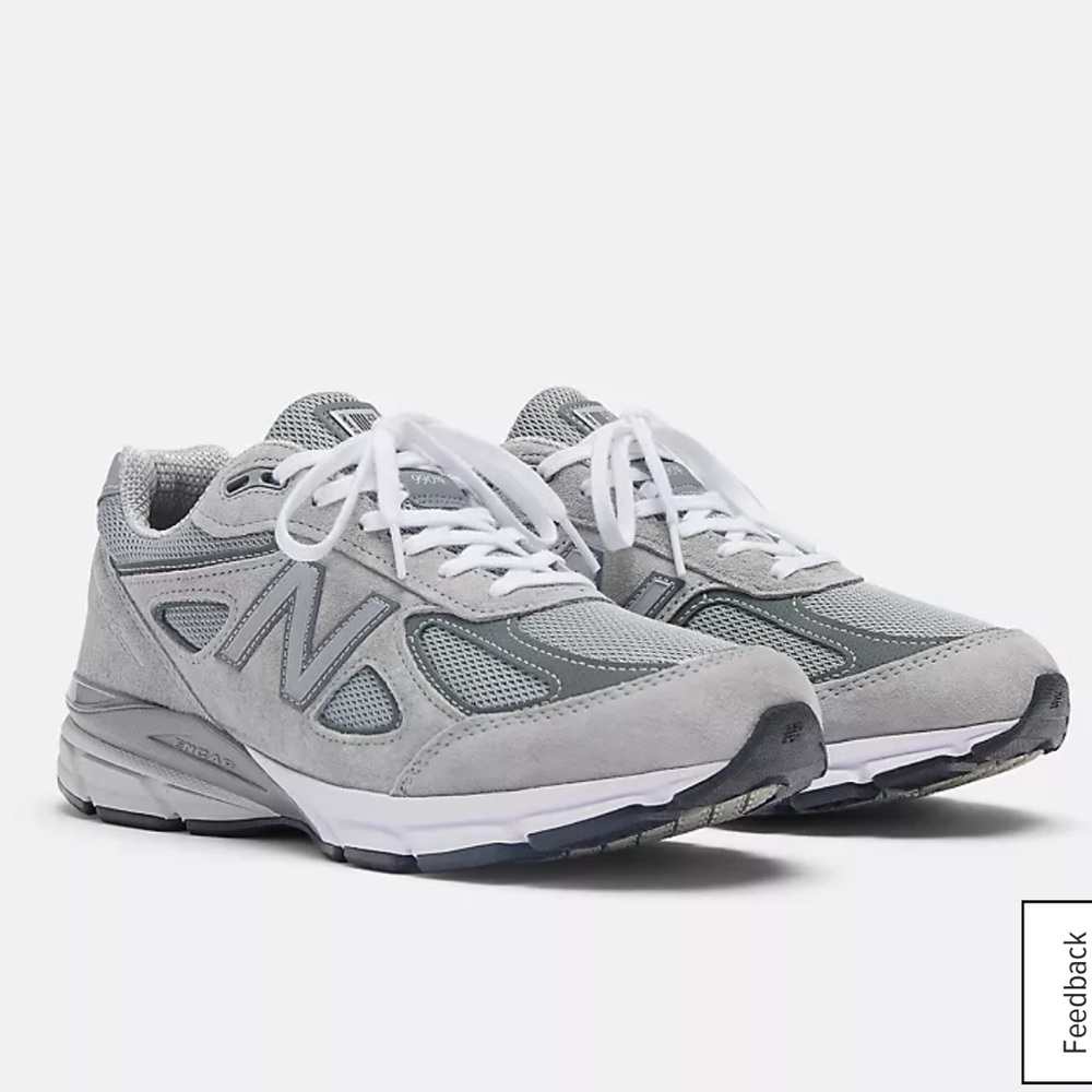 New Balance Gray and White 990V5 Sneakers